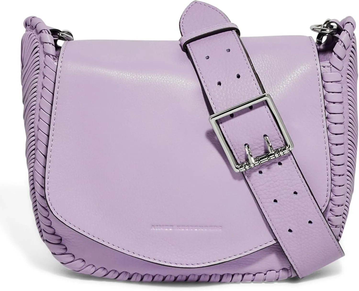 Aimee Kestenberg All For Love Saddle Crossbody Bag for Women - Small Leather Crossbody Purse - Adjustable & Removable Strap - Lavender