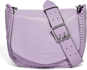 Aimee Kestenberg All For Love Saddle Crossbody Bag for Women - Small Leather Crossbody Purse - Adjustable & Removable Strap - Lavender