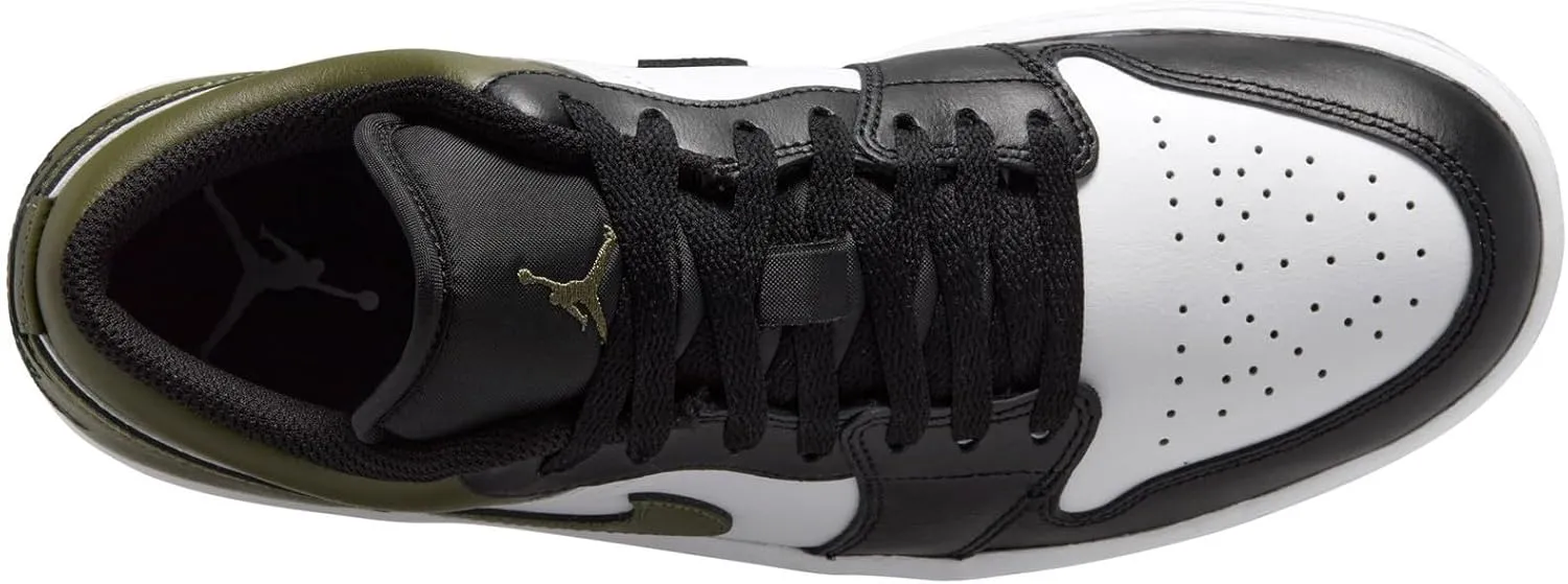 Air Jordan 1 Low Men's Shoes (Black/Medium Olive/White)