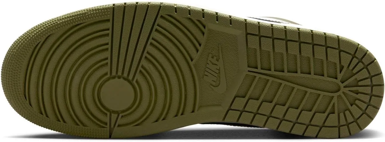Air Jordan 1 Low Men's Shoes (Black/Medium Olive/White)