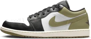 Air Jordan 1 Low Men's Shoes (Black/Medium Olive/White)