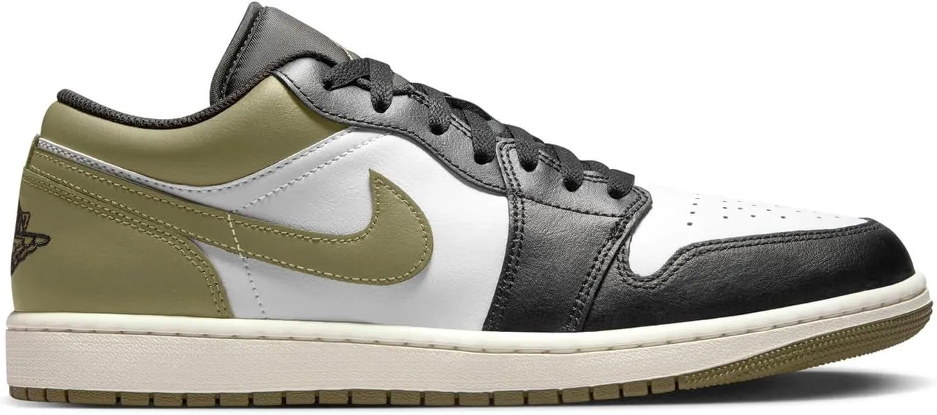 Air Jordan 1 Low Men's Shoes (Black/Medium Olive/White)