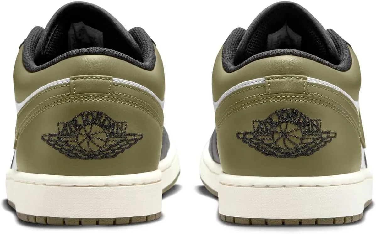 Air Jordan 1 Low Men's Shoes (Black/Medium Olive/White)
