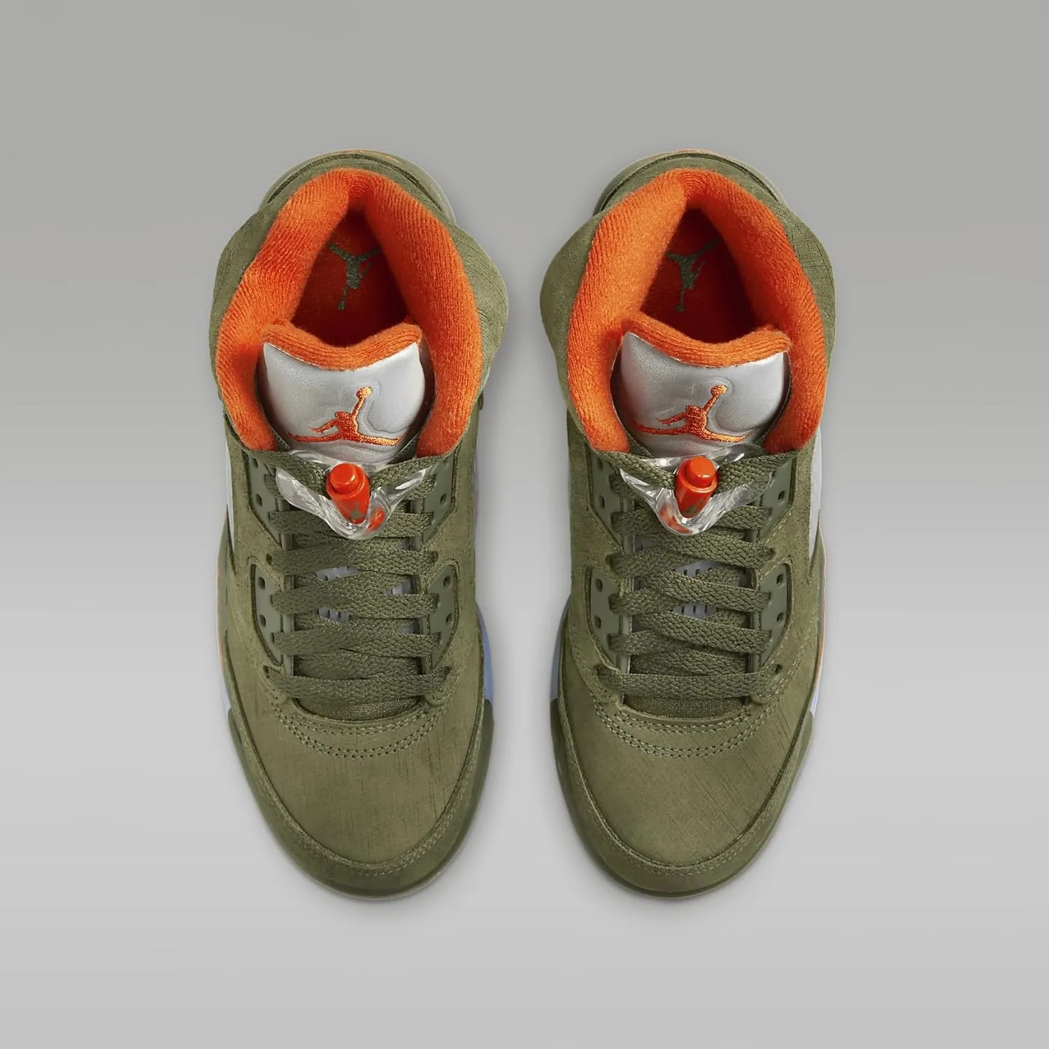 Air Jordan 5 Retro Big Kids' Shoes (Army Olive/Solar Orange)