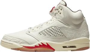 Air Jordan 5 Retro El Grito Men's Shoes (HF8833-100, Sail/Coconut Milk/Pine Green/Dark Pony) Size 8