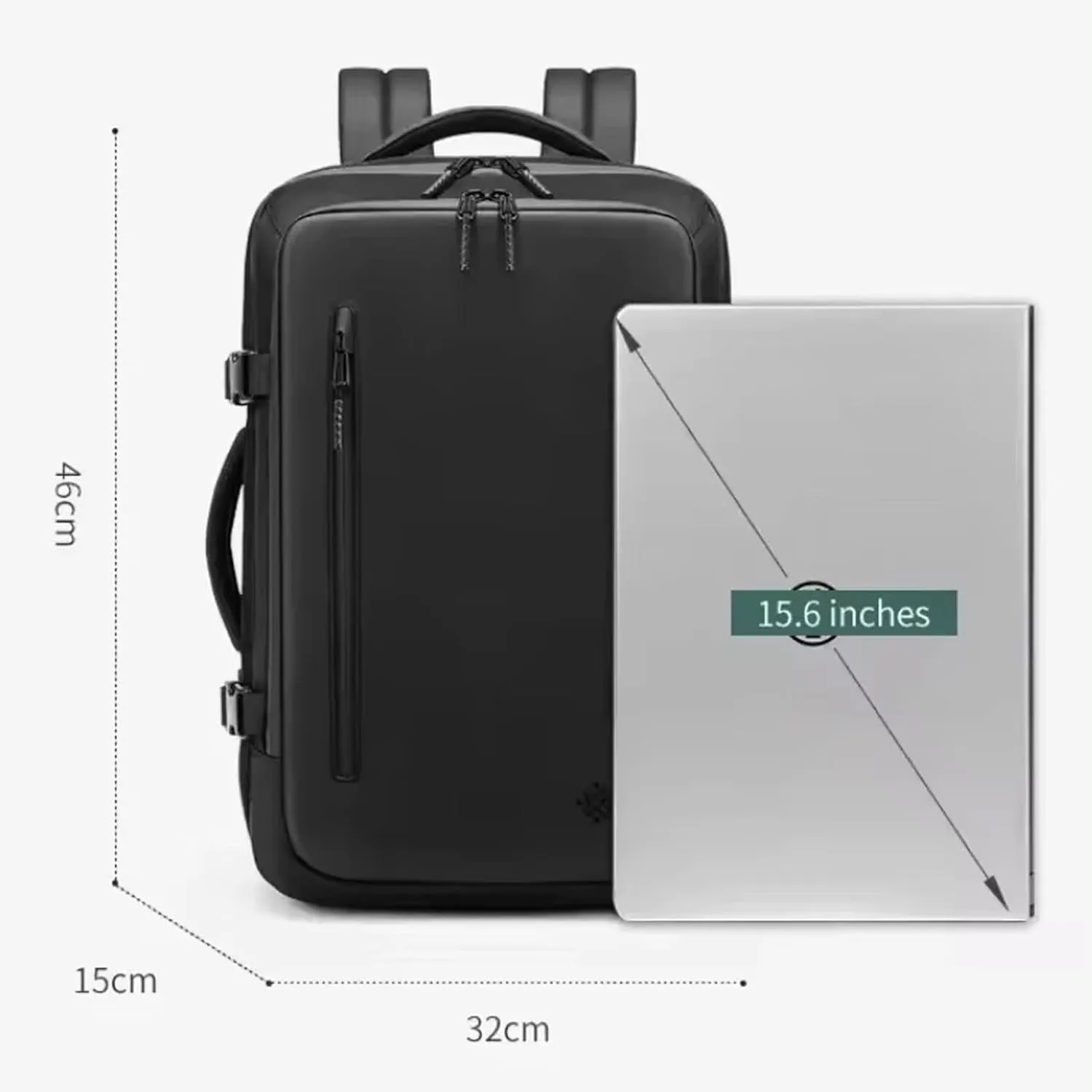 Airback Backpack with Pump 60L Expandable Vacuum Seal Compression Travel Backpacks Water Resistant 17 inch School Laptop Backpack for Airplane(Green, With Air Pump)