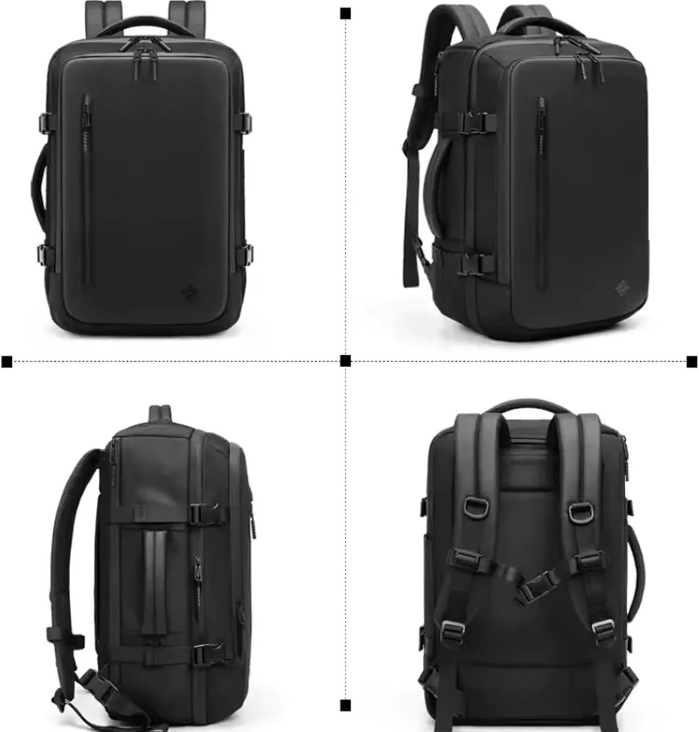Airback Backpack with Pump 60L Expandable Vacuum Seal Compression Travel Backpacks Water Resistant 17 inch School Laptop Backpack for Airplane(Green, With Air Pump)