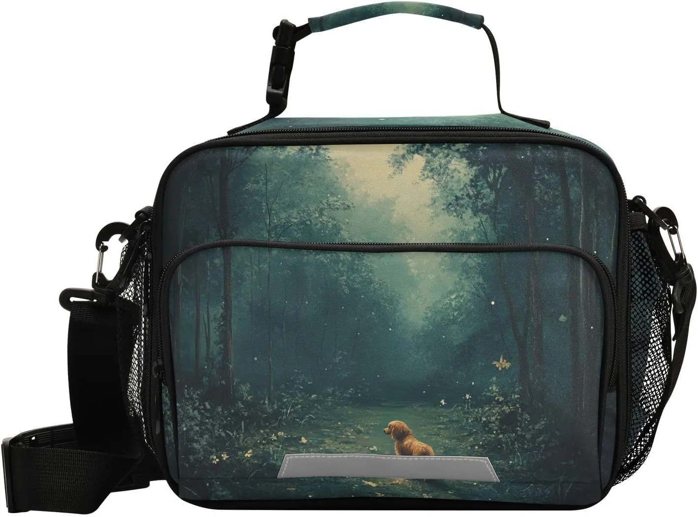 ALAZA Cute Dog Forest Insulated Lunch Bag Portable Reusable Cooler Lunch Tote Bag with Shoulder Strap for Women Men Work Office Picnic College