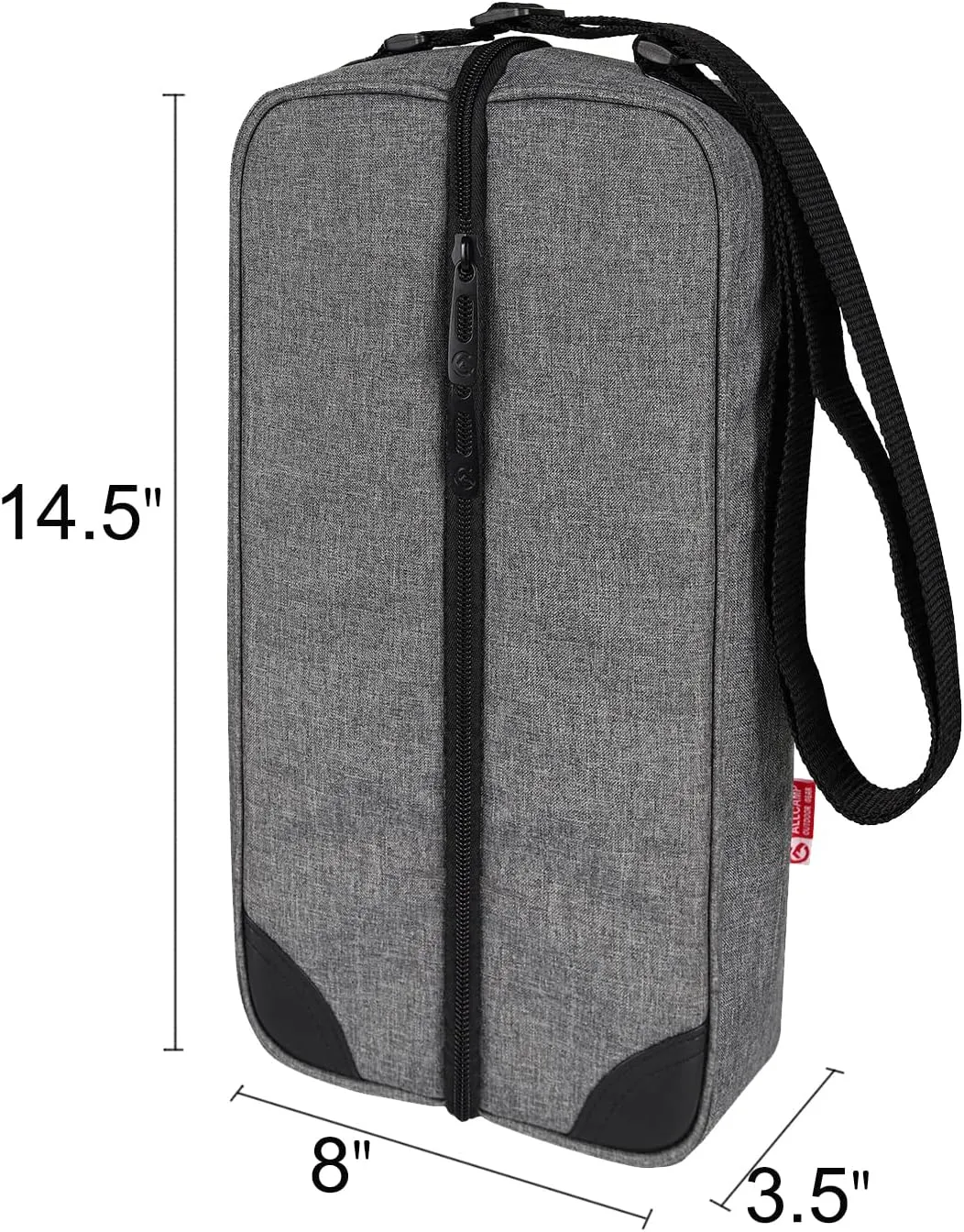 ALLCAMP Wine Tote Bag with Cooler Compartment，Picnic Set Carrying Two Sets of Tableware（Gray）