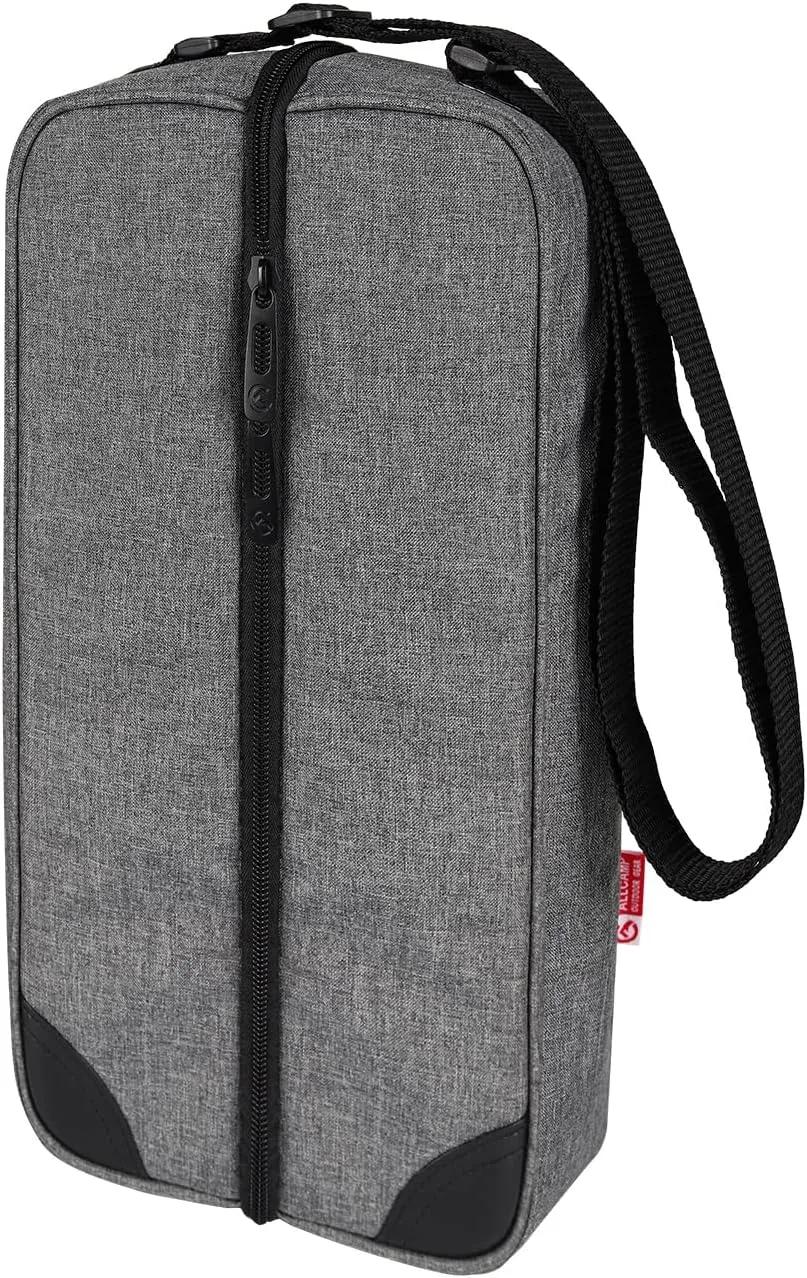 ALLCAMP Wine Tote Bag with Cooler Compartment，Picnic Set Carrying Two Sets of Tableware（Gray）