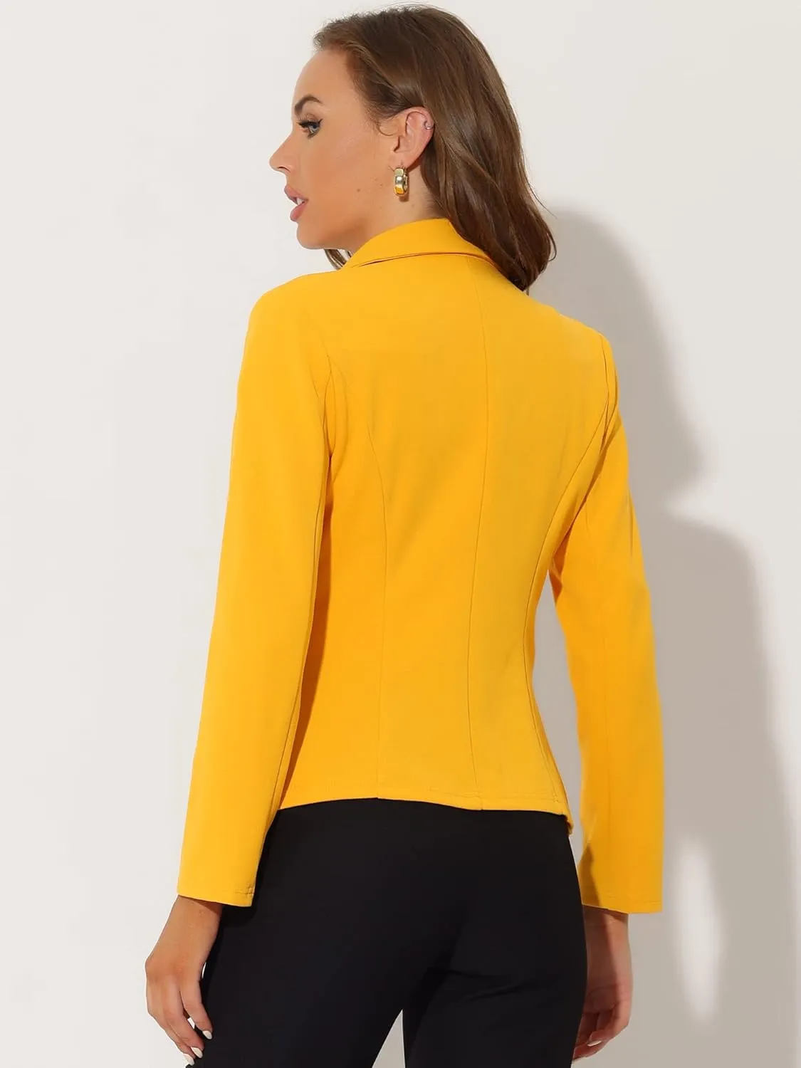 Allegra K Women's Work Office Blazer Stretch Lapel Collar Long Sleeve Jacket Suit Blazer