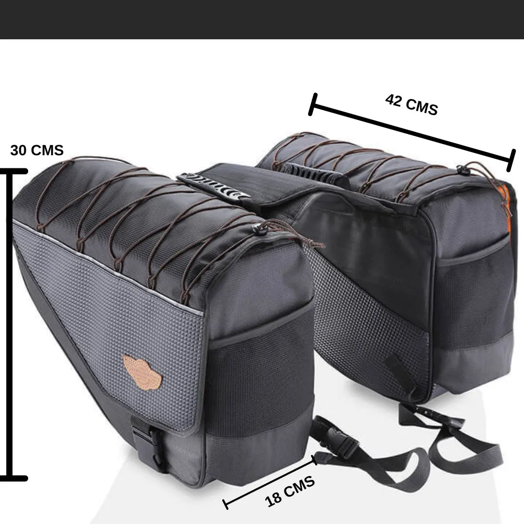 Alpha Semi Hard Waterproof Sports Panniers (For Up-Swept Exhausts) (50Ltrs) by Guardian Gears