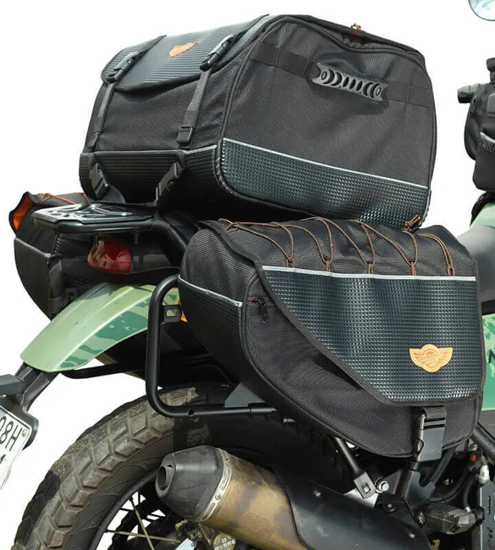 Alpha Semi Hard Waterproof Sports Panniers (For Up-Swept Exhausts) (50Ltrs) by Guardian Gears