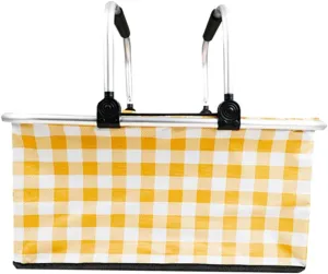 Aluminum Frame Insulated Picnic Basket Large Size Collapsible Cooler Bag Heat Retaining Outdoor Basket