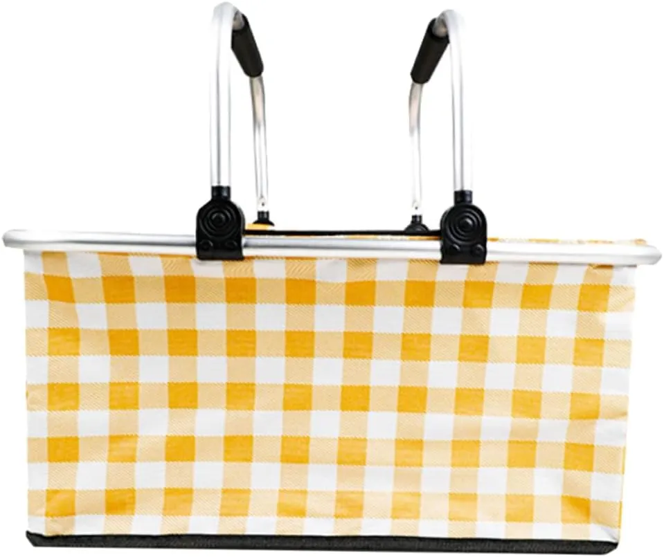 Aluminum Frame Insulated Picnic Basket Large Size Collapsible Cooler Bag Heat Retaining Outdoor Basket