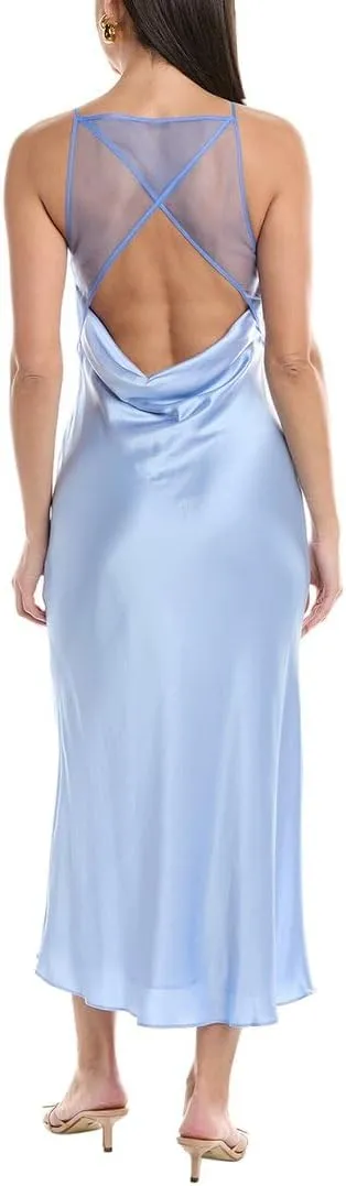 Amanda Uprichard Womens Silk Below Knee Midi Dress