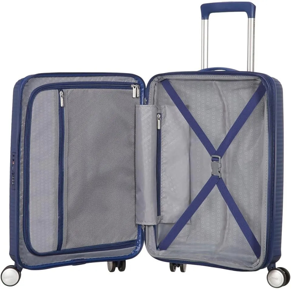 American Tourister Unisex Adult's Soundbox, Blue (Midnight Navy), Spinner S EXP (55 cm-41 L)