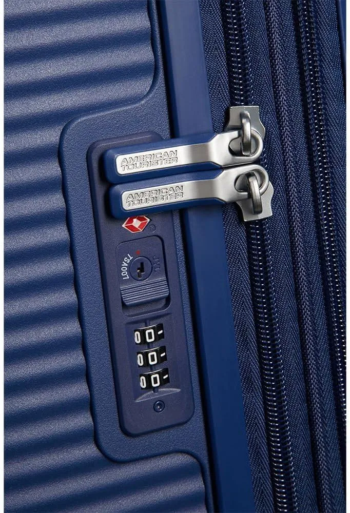 American Tourister Unisex Adult's Soundbox, Blue (Midnight Navy), Spinner S EXP (55 cm-41 L)
