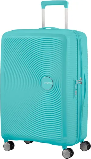 American Tourister Unisex_Adult Soundbox, Blue (Poolside Blue), Spinner M EXP (67 cm-71.5/81 L)