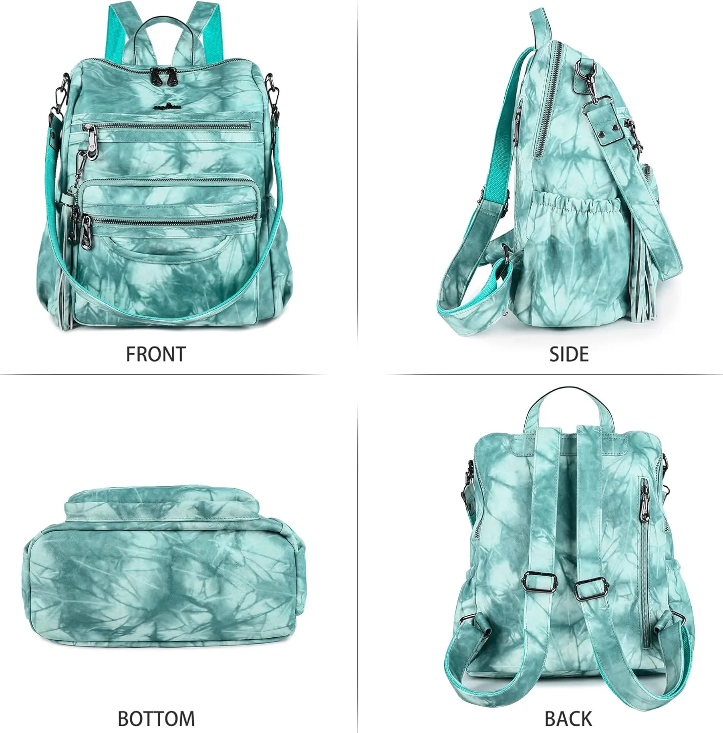 Angel Kiss Women's Backpacks & Purse - PU Leather Zipper Casual Backpacks & Shoulder Bags
