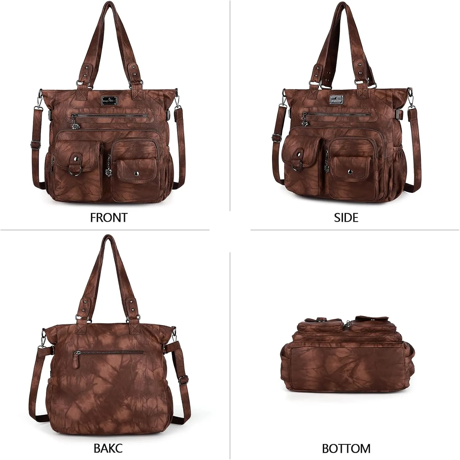 Angelkiss Purses Handbags for Women PU Tote Satchel Bags for Women Pockets Shoulder Bags…