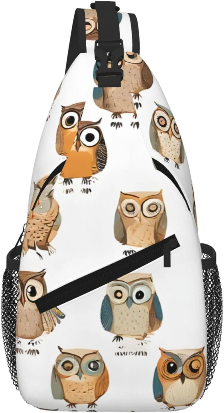 Animal Cartoon Owls Cute Print Cross Chest Bag Diagonally For Short-Distance Travel And Daily Use