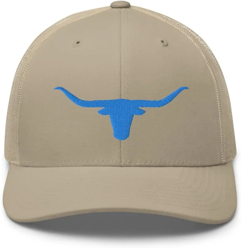 Aqua Western Texas Trucker Hat Light Blue Longhorn Country Hat Rodeo Cowboy Farm Ranch Snapback Cap Men Women