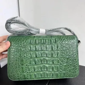 Authentic Real Crocodile Skin Women Small Saddle Bag Lady Purse Genuine Alligator Leather Female Single Cross Shoulder Bag