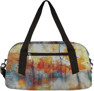Autumn Thanksgiving Art Leaves Kids Duffel Bag for Girls Boys Teens, Oil Painting Dance Bag Overnight Small Duffel Bag Carry On Weekend Sports Gym Travel Bag for School Practice Gymnastics Ballet