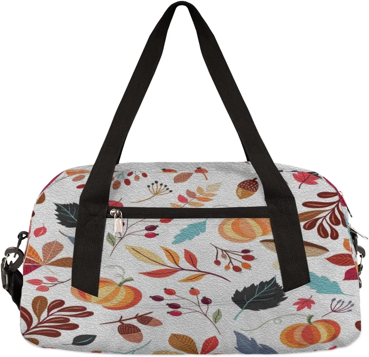 Autumn Thanksgiving Pumpkin Leaves Kids Duffel Bag for Girls Boys Teens, Oil Painting Dance Bag Overnight Small Duffel Bag Carry On Weekend Sports Gym Travel Bag for School Practice Gymnastics Ballet