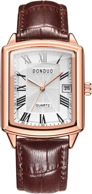 Avaner Men's Square Cuff Watch - Roman Numeral Couple Watches, Analog Quartz Retro Watch for Men and Women
