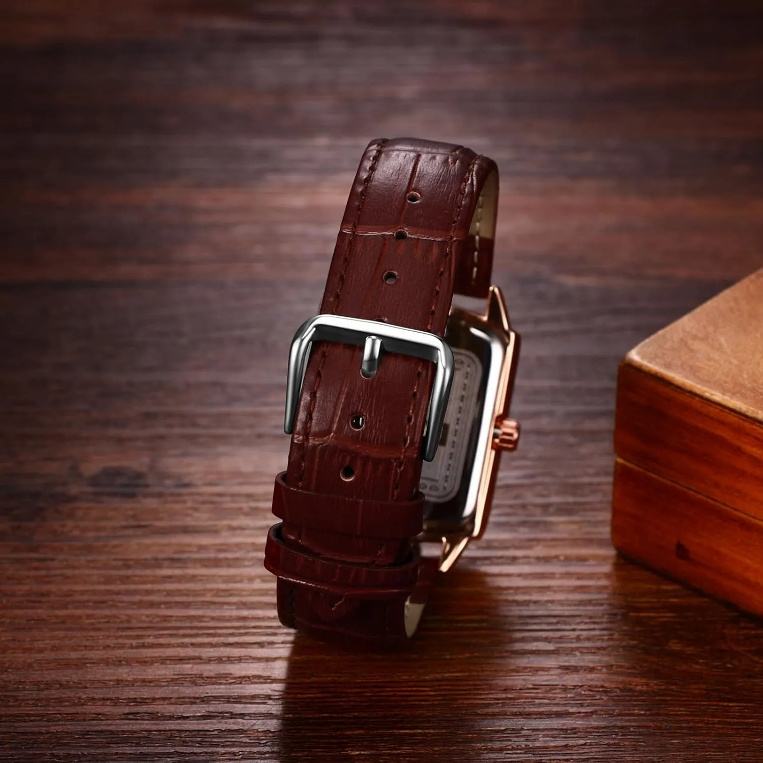 Avaner Men's Square Cuff Watch - Roman Numeral Couple Watches, Analog Quartz Retro Watch for Men and Women