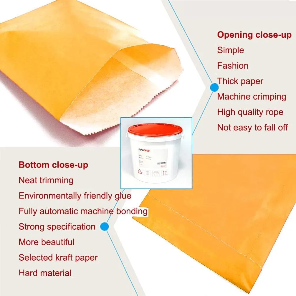 AZOWA Orange Paper Treat Bags 200CT - Flat Candy Buffet Cookies Snack Bags 5X7 inch Small Party Favor Bags for Holidays