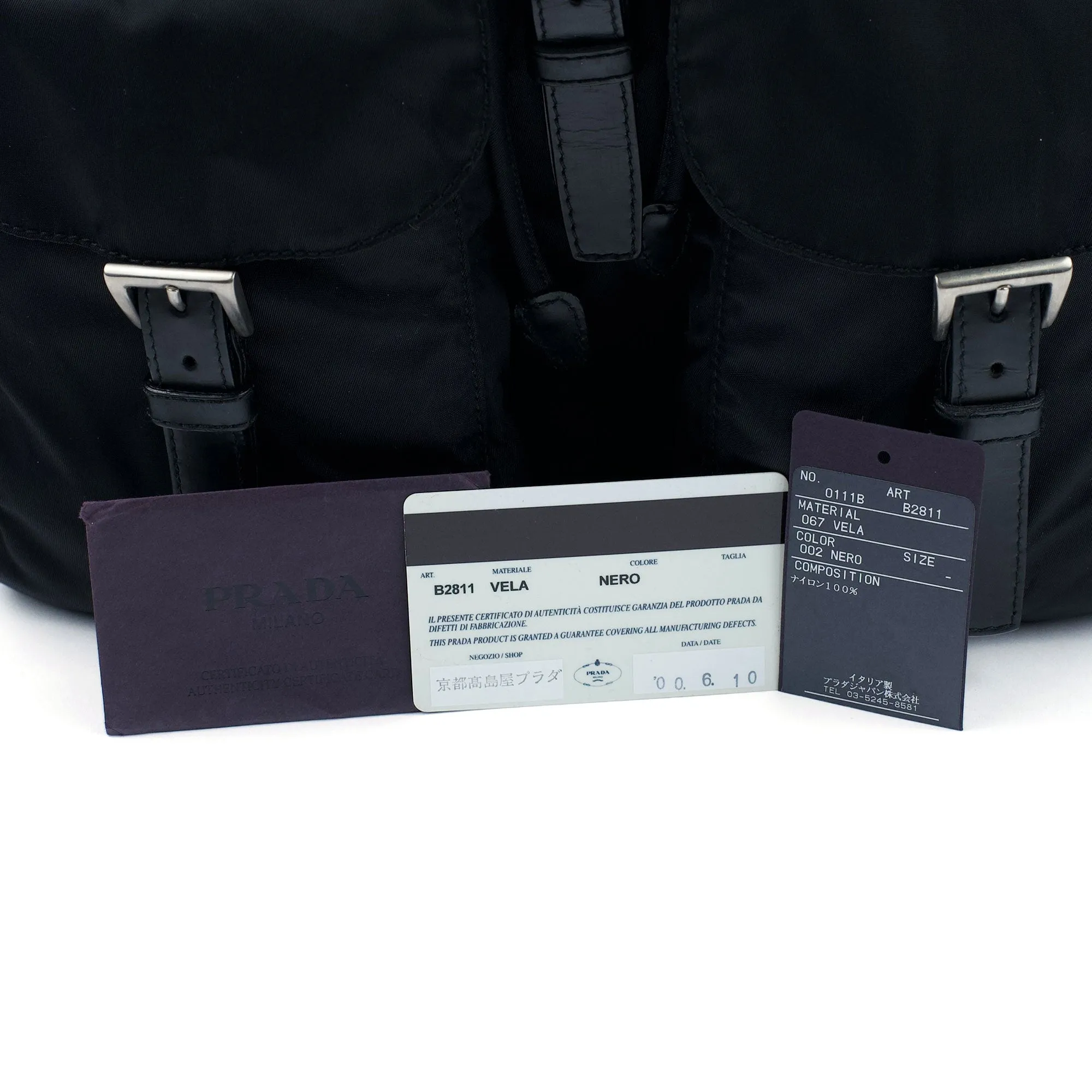 B2811 Black Tessuto Vela Backpack