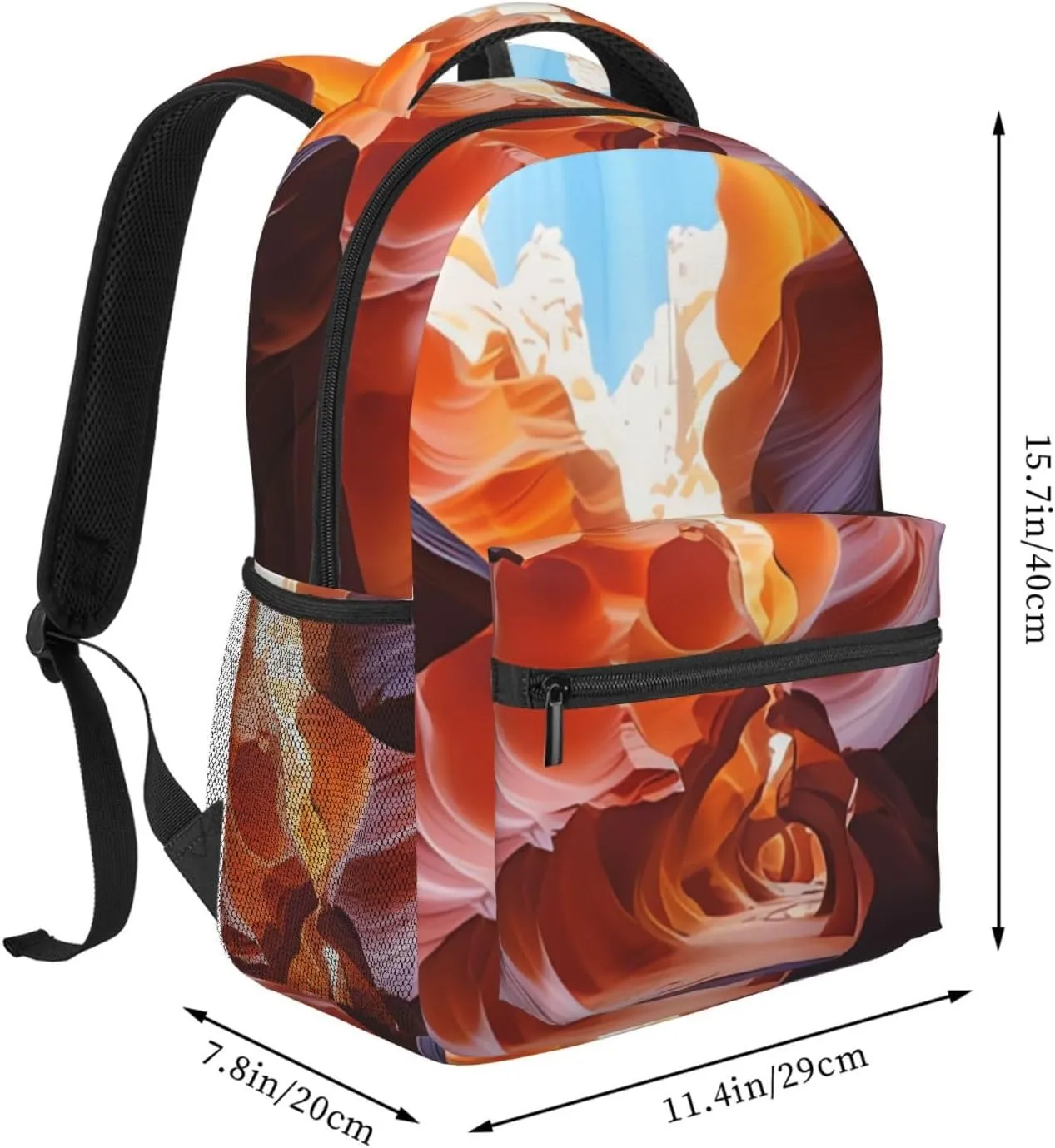 Backpack for Women Men's Casual Daypack Dog Catching Pheasant Hiking Rucksack Outdoor Travel Bag, Antelope Canyon, One Size