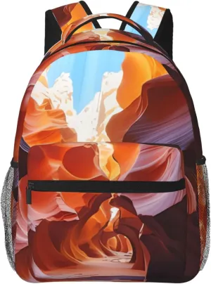 Backpack for Women Men's Casual Daypack Dog Catching Pheasant Hiking Rucksack Outdoor Travel Bag, Antelope Canyon, One Size