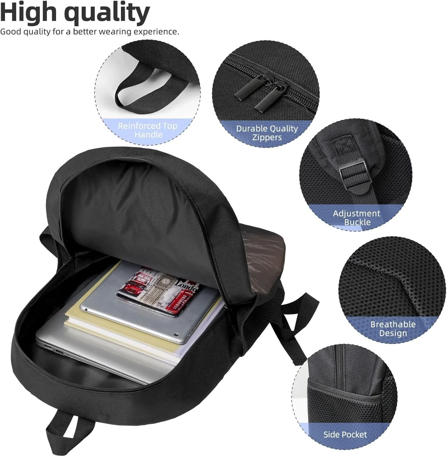 Backpack for Women Men's Casual Daypack Ferris wheel Hiking Rucksack Outdoor Travel Bag, Fall, One Size