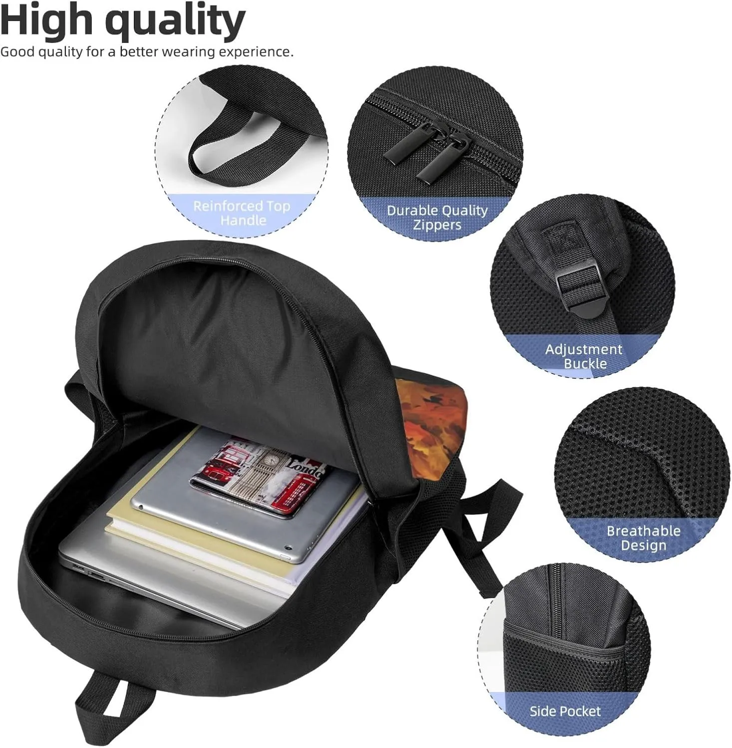Backpack for Women Men's Casual Daypack Ferris wheel Hiking Rucksack Outdoor Travel Bag, Fall Thanksgiving, One Size