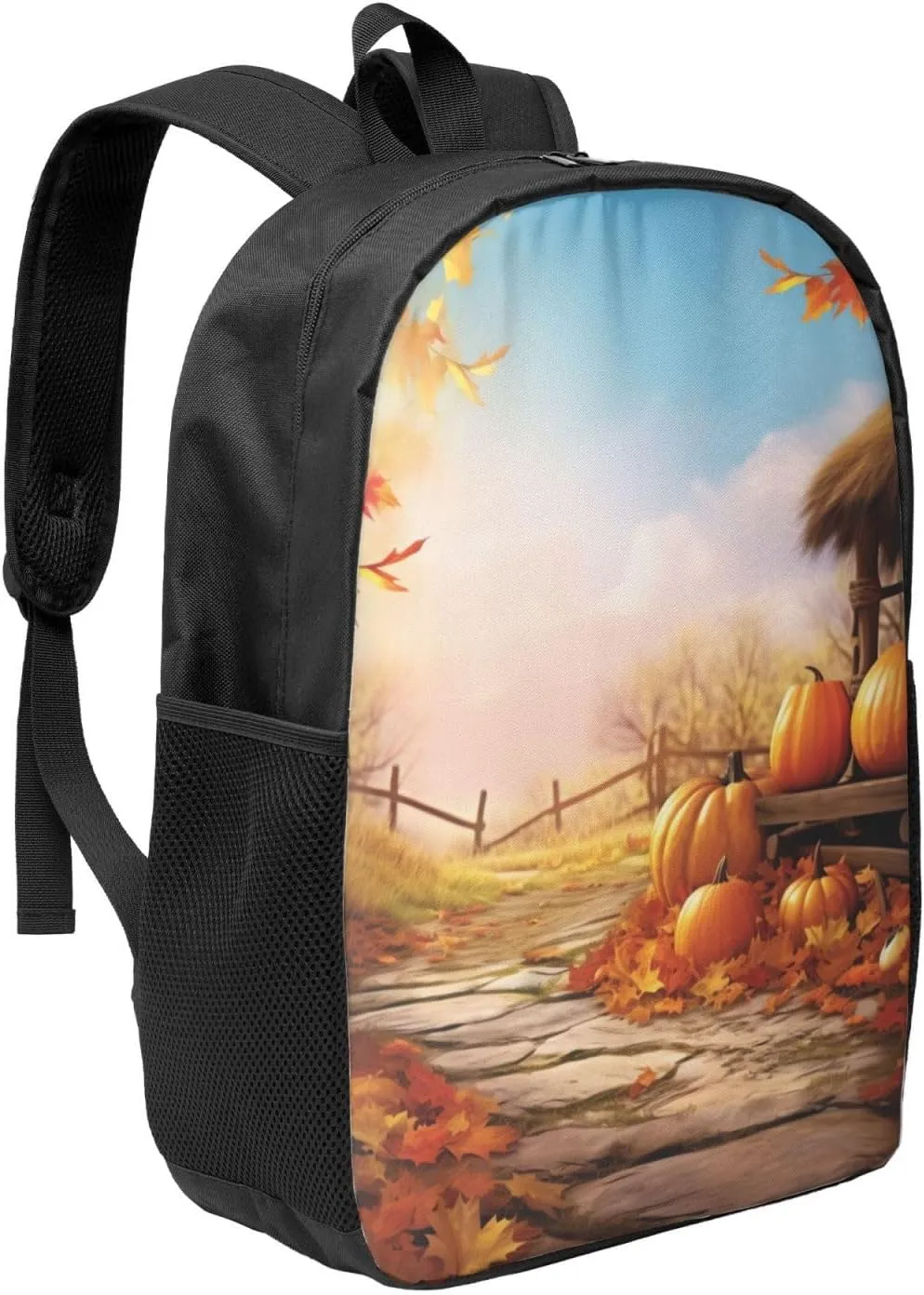 Backpack for Women Men's Casual Daypack Ferris wheel Hiking Rucksack Outdoor Travel Bag, Fall Thanksgiving, One Size