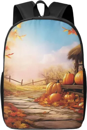 Backpack for Women Men's Casual Daypack Ferris wheel Hiking Rucksack Outdoor Travel Bag, Fall Thanksgiving, One Size