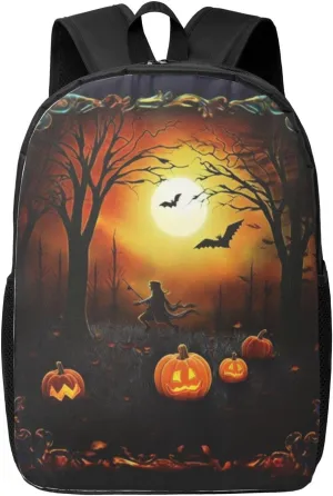 Backpack for Women Men's Casual Daypack Mandala Hiking Rucksack Outdoor Travel Bag, Halloween Party, One Size
