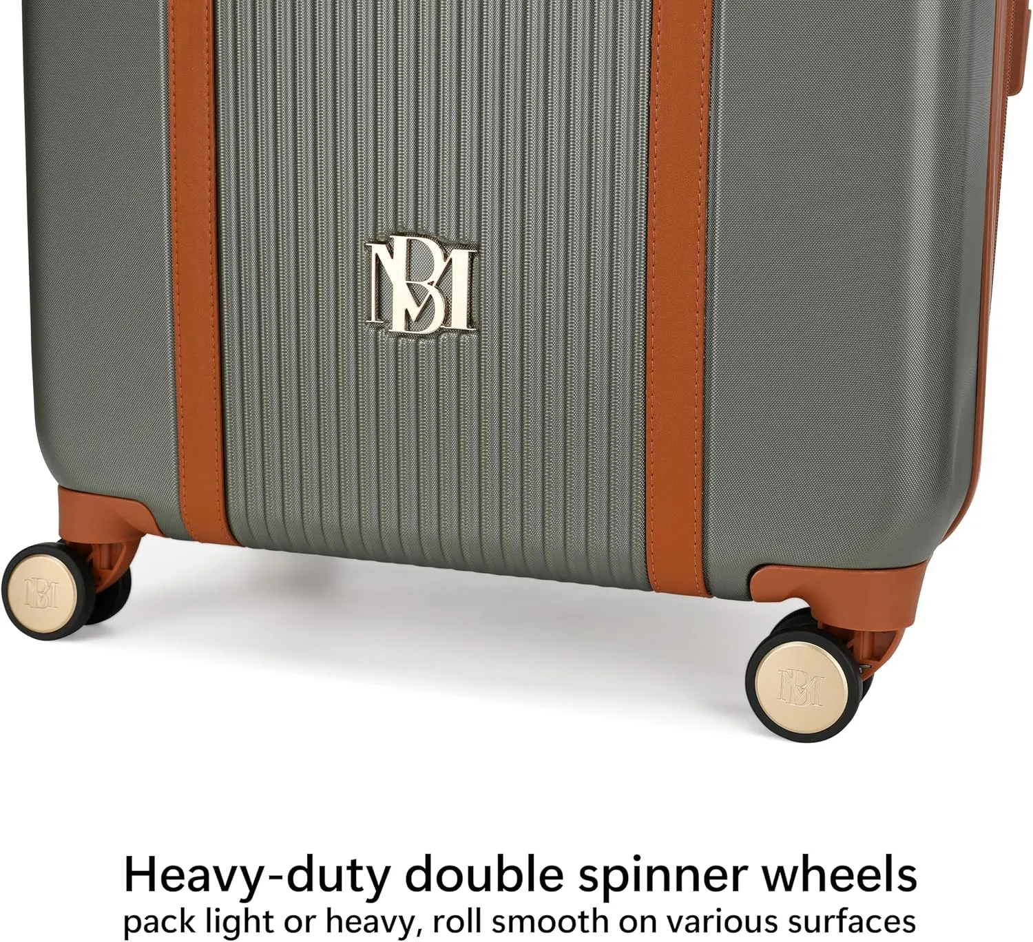 Badgley Mischka Mia 3-Piece Expandable Polycarbonate-ABS Retro Luggage Set (Olive Green)
