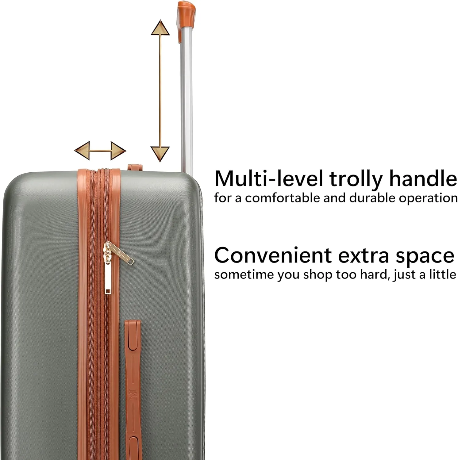Badgley Mischka Mia 3-Piece Expandable Polycarbonate-ABS Retro Luggage Set (Olive Green)