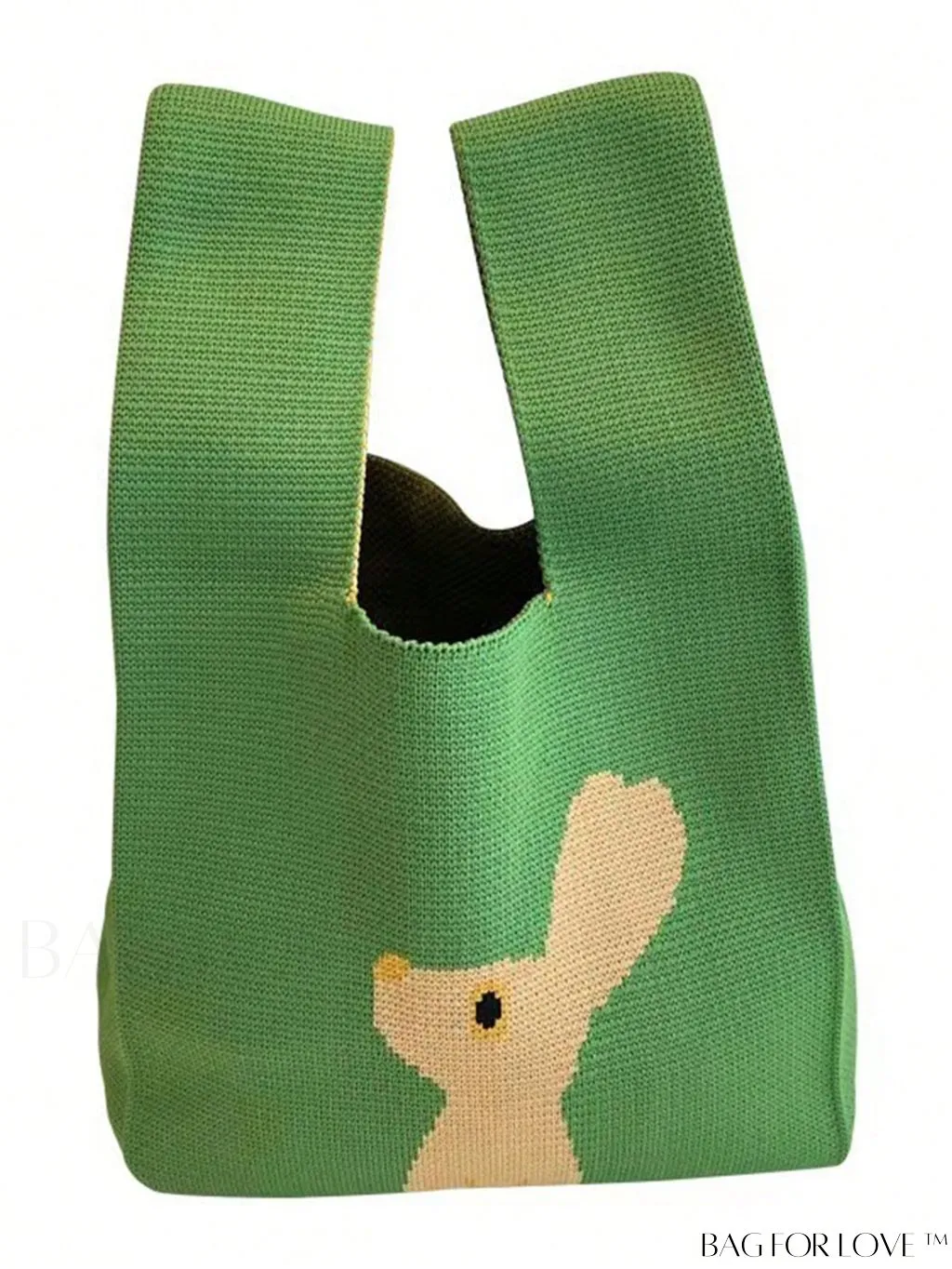 BagForLove - Chic Checkered & Floral Knit Womens Handbag - Spacious Shopping & Casual Tote