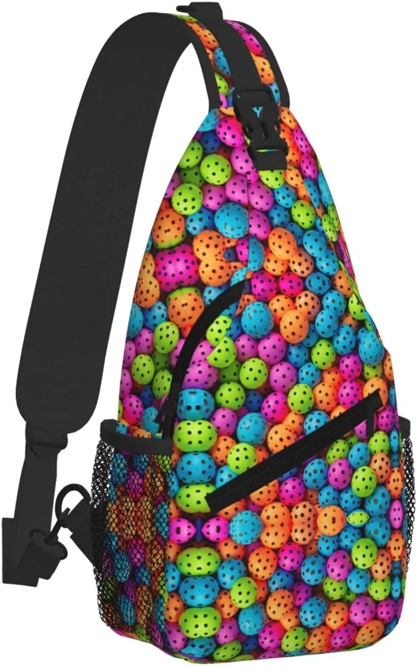 Balls Colors Pattern Print Cross Chest Bag Diagonally For Short-Distance Travel And Daily Use