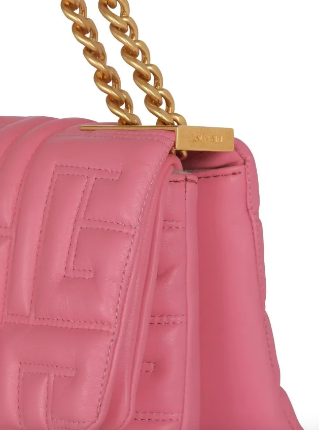 Balmain 1945 Soft small bag in quilted lambskin