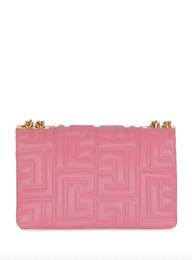 Balmain 1945 Soft small bag in quilted lambskin