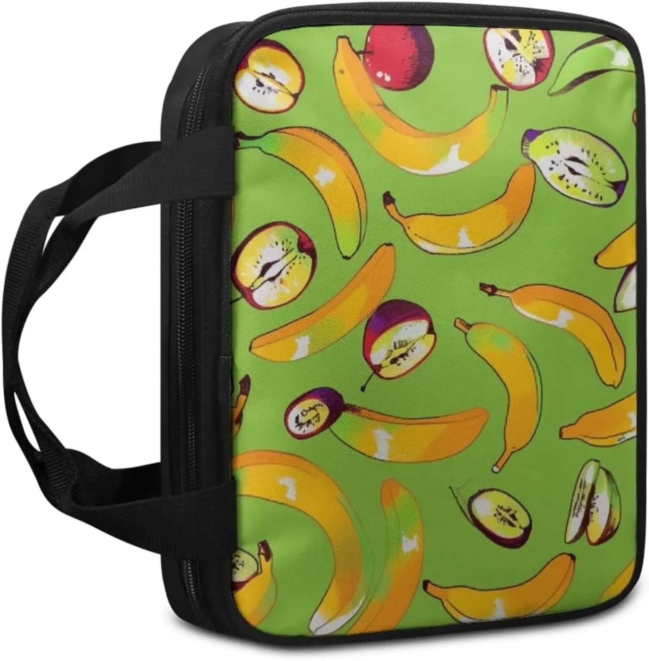 Banana Fruits Print Bible Cover Bag for Women, Bible Tote with Handle,Study Bible Case,Bible Bag for Kids
