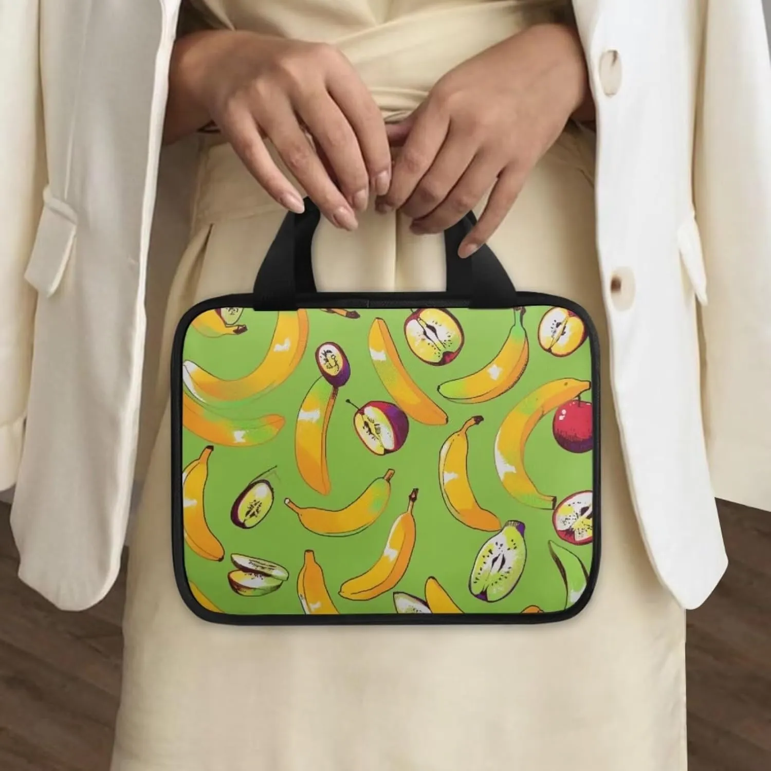 Banana Fruits Print Bible Cover Bag for Women, Bible Tote with Handle,Study Bible Case,Bible Bag for Kids
