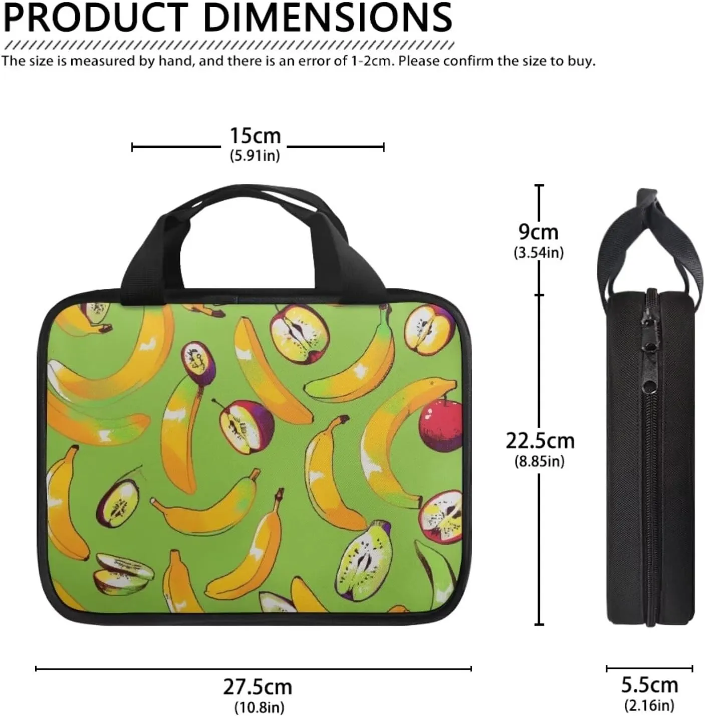 Banana Fruits Print Bible Cover Bag for Women, Bible Tote with Handle,Study Bible Case,Bible Bag for Kids